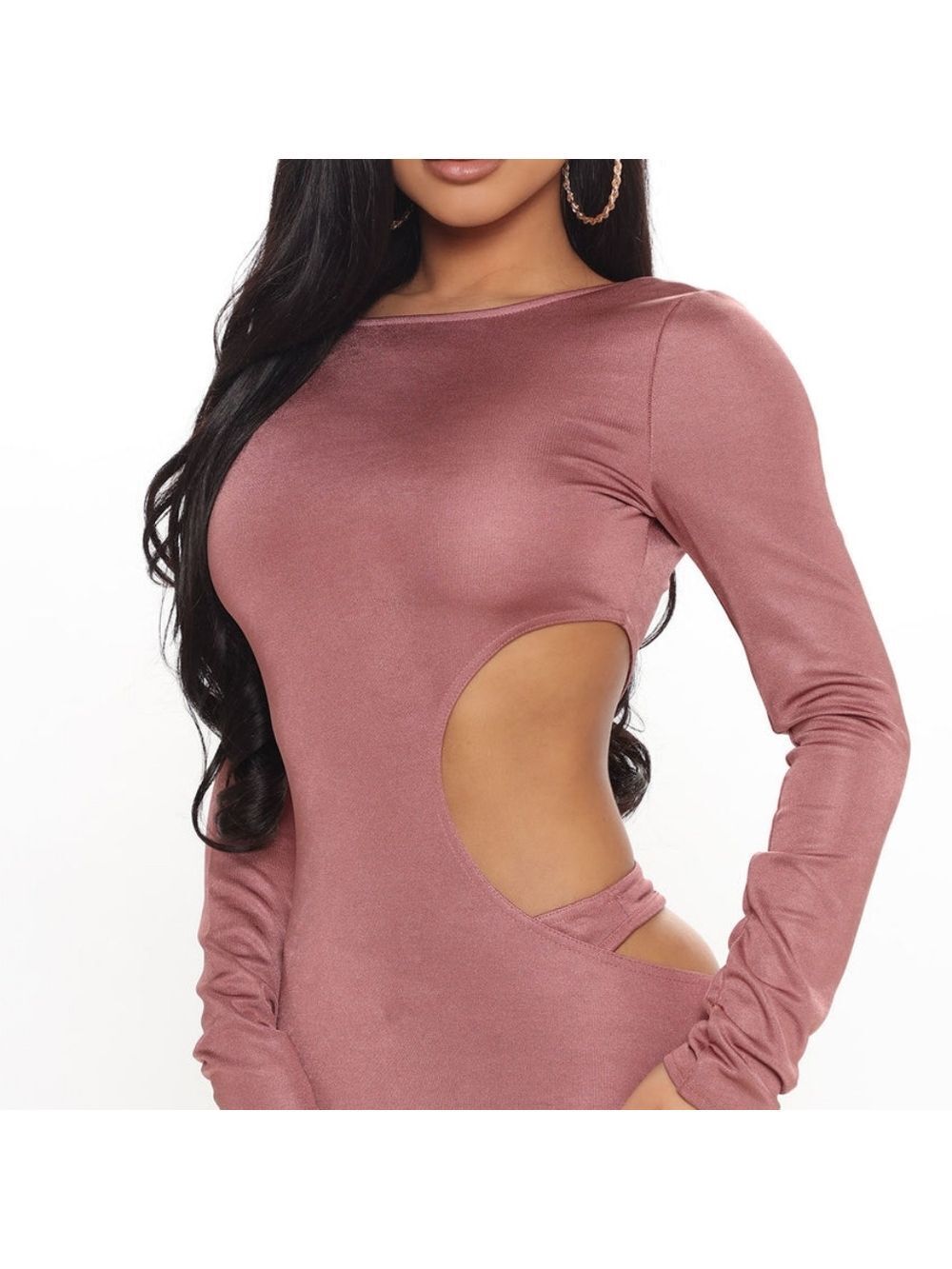 NWT Fashion Nova Show a Little Cut Out Midi Dress, Size L - Picture 5 of 14